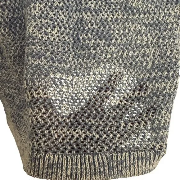 Chico's 3 Size XL open-knit short-sleeve sweater Blue Marbled Textured Cotton - Picture 5 of 7